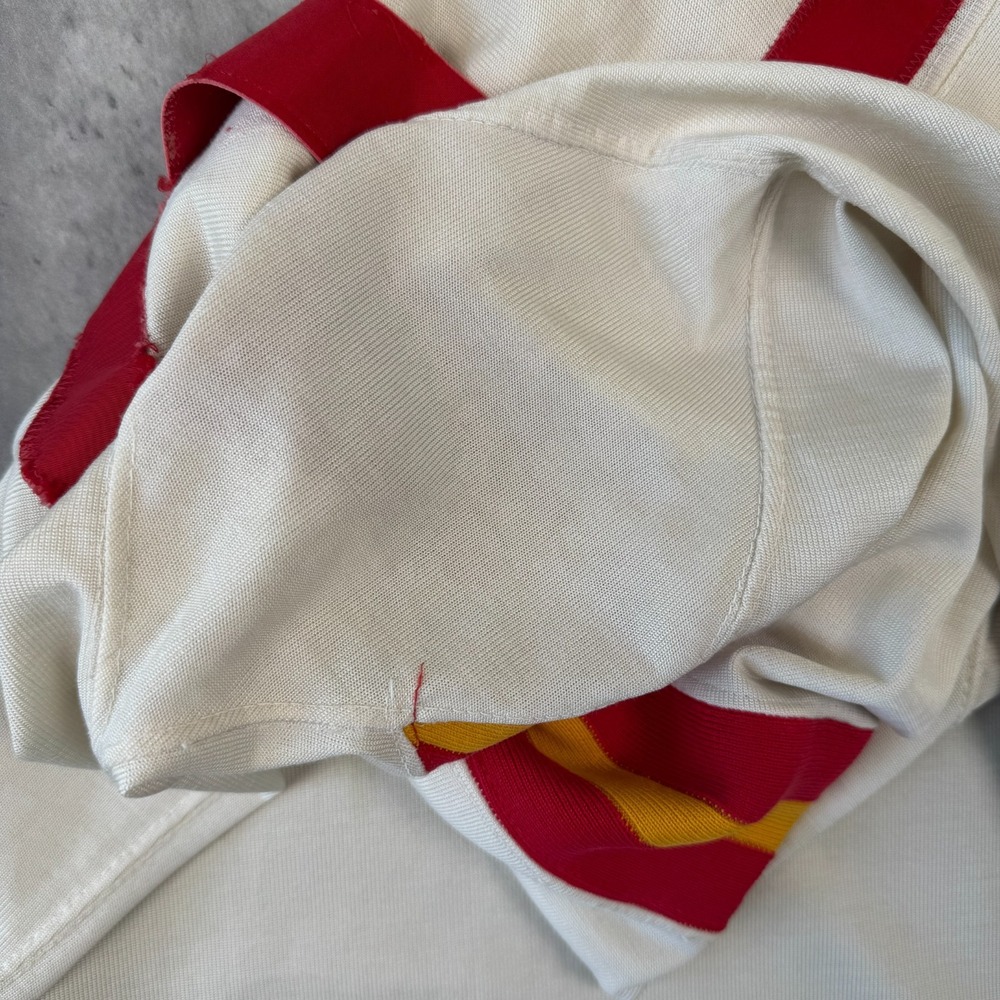 Vintage Wilson Football Jersey Mens 40 White Red Yellow #50 Long Sleeve 50s 60s - Picture 7 of 13